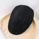 Men's Berets Painter Cap Spring Winter Berets Hat For Men's Women Retro England Hat Visors Peaked Cap Solid Duckbill Hat MartLion TypeC-02  