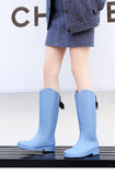 Women Rainboots PVC Waterproof Rubber Rain Boots Female Non-slip Wear-resistant Knee-high Water Shoes MartLion   