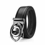HCDW Black Brown GG belt men's Automatic genuine leather Golf belt Luxury Brand designer Waist belts Gift MartLion Black 130cm 