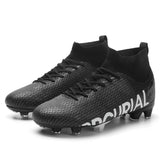 Men's Football Boots Professional Society Soccer Cleats High Ankle Futsal Shoes For Kids Training Sneakers Mart Lion Black cd Eur 43 