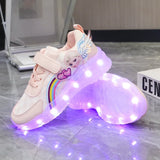 Pikachu Luminous Sneakers Girl Boy Led Light Up Shoes Pokemon Kid Non-slip Glowing Children Breathable Casual MartLion H 25(16.2cm insole) 