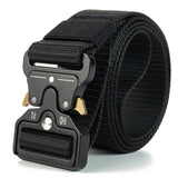 Genuine tactical belt quick release outdoor military belt soft real nylon sports accessories men's and women black belt Mart Lion ZV01 black China 125CM