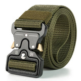 Genuine tactical belt quick release outdoor military belt soft real nylon sports accessories men's and women black belt Mart Lion ZV01 green China 125CM