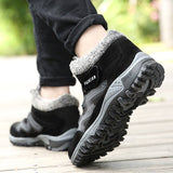 Winter Women's Snow Boots Leather Warm Plush Snow Waterproof Wedge Suede Slip Resistant Casual Shoes Mart Lion   