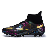 Men's Football Boots Professional Shoes for Kids Outdoor Breathable Soccer Society Indoor Soccer Mart Lion Black cd Eur 32 