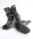 Autumn Women's Leather Printing Short Boots With Belt Buckle MartLion   