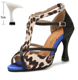 Leopard Grain Latin Dance Shoes for Women High Heel Modern Jazz Indoor Soft Bottom Sandals Summer Tango Party MartLion Leopard heel 7cm 35 