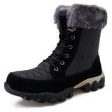 Winter Snow Boot Men's Keep Warm Plush Snow Floor Anti Slip Sole Comfort Snow Shoes Mart Lion Black 38 