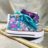 Dollbling  Sparkle Color Change Flipping Sequins High Top Casual Canvas Shoes for Kids Rhinestones Canvas Sneakers MartLion   
