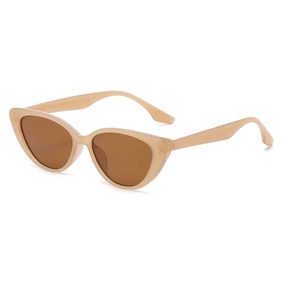 Small Size Vintage Cat Eye Sunglasses Women Men's Retro Sutra Outdoor Shade Shades MartLion jelly brown  