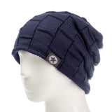 Unisex Fleece Lined Beanie Hat Knit Wool Warm Winter Hat Thick Soft Stretch Hat For Men's And Women Skullies Beanie MartLion Navy Blue 56cm-60cm 