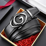 HCDW Black Brown GG belt men's Automatic genuine leather Golf belt Luxury Brand designer Waist belts Gift MartLion   