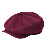 Newsboy Cap Men's Twill Cotton 8 Panel Hat Casual Baker Boy Caps Gatsby Hat Retro Hats Boina Beret MartLion Burgundy 63cm 
