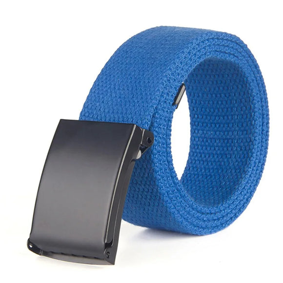 Military Men's Belt Army Belts Adjustable Belt Outdoor Travel Tactical Waist Belt with Plastic Buckle for Pants 120cm MartLion S4-Blue 116cm 120cm 