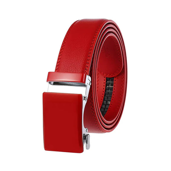 Red Belt Men's Automatic Buckle Khaki Blue White Waistband 100cm-125cm Available MartLion Red CHINA 115CM