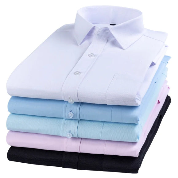 Striped Long Sleeved Shirt Korean Casual Slim Fit Professional Attire Interview Solid Color Shirt Work Uniform MartLion   