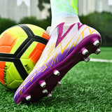 Football Boots Without Laces Professional Soccer Shoes Men's Breathable Soccer Cleats Anti Slip Outdoor Training Mart Lion   