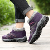 Winter Women's Snow Boots Leather Warm Plush Snow Waterproof Wedge Suede Slip Resistant Casual Shoes Mart Lion   