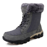 Winter Snow Boot Men's Keep Warm Plush Snow Floor Anti Slip Sole Comfort Snow Shoes Mart Lion Gray 38 