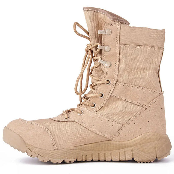 Summer Army Fans Combat Men's Women Outdoor Climbing High Top Hiking Shoes Tactical Training Desert Military Boots MartLion Sand 36 