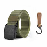 Genuine tactical belt quick release outdoor military belt soft real nylon sports accessories men's and women black belt Mart Lion ZV03 green NHG China 125CM