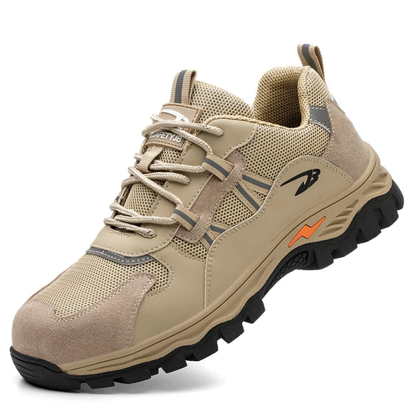 Men's Safety Shoes Sneakers For Industrial Working Steel Toe Anti-smashing Work Boots Non-slip Indestructible MartLion beige 37 