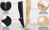 Brothock Medical Zipper Compression Socks Women Men's High Elasticity Nylon Closed Toe Pressure Stocking for Edema Varicose Veins Mart Lion   