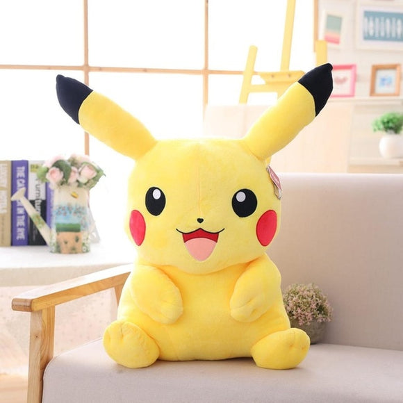 Activity price cute Pikachu plush toy large size full pillow Pokemon stuffed doll to soothe the baby Mart Lion 10cm Grin Pikachu 