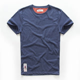 Men's T-shirt Cotton Solid Color t shirt Men's Causal O-neck Basic Male Classical Tops Mart Lion Blue16 M 