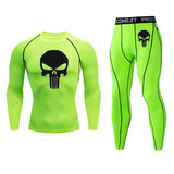 Thermal underwear set Men's clothing Compression sports Quick-drying jogging suit Winter warm MMA Mart Lion Green XL 