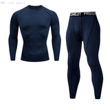 Thermal underwear set Men's clothing Compression sports Quick-drying jogging suit Winter warm MMA Mart Lion Champagne L 