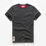 Men's T-shirt Cotton Solid Color t shirt Men's Causal O-neck Basic Male Classical Tops Mart Lion Grey21 M 