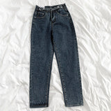 Vintage Women High Waist Jeans Multi-button Harem Pants Streetwear Boyfriend Mom Loose Straight Wide Leg Denim Trousers Mart Lion grey blue S 