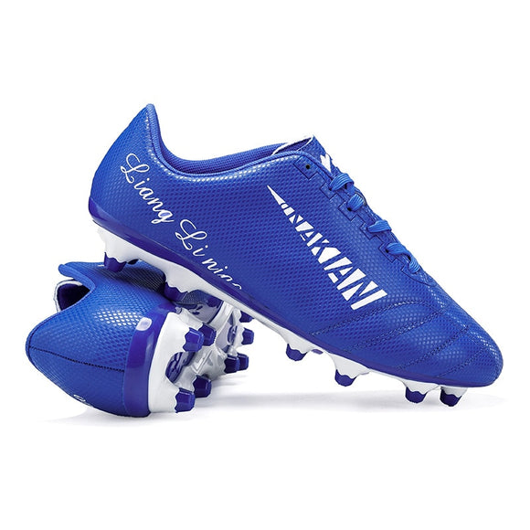 Hot Blue Printed Soccer Boots Outdoor Lightweight Men's Sports Shoes for Football Non-slip Unisex Training Mart Lion Blue 22027 35 