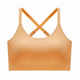 Seamless Bralette Sports Bra Lace Women Bras Top Underwear Wirefree Push Up Brassiere Cross Straps Female Sleepwear Mart Lion Orange M China|One Size
