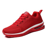 Red Air Running Sneakers Men's Women Breathable Cushion Walking Sports Shoes Couples Trail Running Athletic Mart Lion red white5066 35 