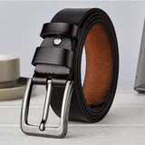 Men's Genuine Leather Belt Luxury Brand Belts Cowhide Strap Waist Belt Cummerbunds Ceinture Homme Mart Lion Dark Brown 100cm(waist80-85cm 