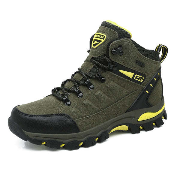 Unisex Breathable Climbing Shoes Male Outdoor High Top Hiking Boots Women Non-slip Hiking Men's Trekking Hunting Sneakers Mart Lion Green 8019 35 