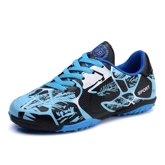 Red Kids Sneakers Men's Women Soccer Cleats Girl Football Boots Turf Spikes Indoor Football Trainers Shoes Boys Chuteira Mart Lion 163-1 blue TF 31 