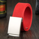 Candy Color Canvas Belt men's Women Unisex Outdoor Military Tactical Waist Belt for Jeans Mart Lion Red China 110cm