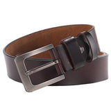 Genuine Leather Belt Men's Vintage Alloy Letter Pin Buckle Long Larfe Male Belts Waist Strap Mart Lion Brown A 105cm(waist85-90cm 
