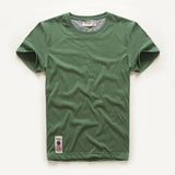 Men's T-shirt Cotton Solid Color t shirt Men's Causal O-neck Basic Male Classical Tops Mart Lion Green10 M 