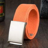 Candy Color Canvas Belt men's Women Unisex Outdoor Military Tactical Waist Belt for Jeans Mart Lion Orange China 110cm