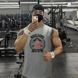 Muscleguys cotton sleeveless shirt tank top men's fitness shirt gym bodybuilding workout gym singlet vest Mart Lion   