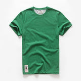 Men's T-shirt Cotton Solid Color t shirt Men's Causal O-neck Basic Male Classical Tops Mart Lion Green20 M 