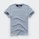 Men's T-shirt Cotton Solid Color t shirt Men's Causal O-neck Basic Male Classical Tops Mart Lion Gblue37 M 