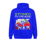 Stoned To The Bone Skeleton Smoking Weed Halloween Pot Hoodie Slim Fit Women Sweatshirts Long Sleeve Hoodies Hoods Mart Lion Blue S 