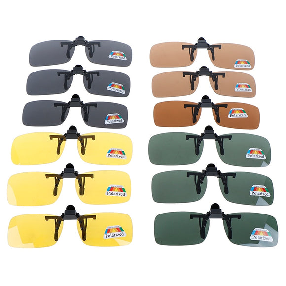 1 PC Unisex Clip-on Polarized Day Night Vision Flip-up Lens Driving Glasses UV400 Riding Sunglasses for Outside Mart Lion   