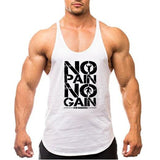 Bodybuilding stringer tank top men's Cotton Gym sleeveless shirt Fitness Vest Singlet sportswear workout tanktop Mart Lion white 175 M 