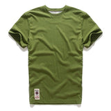 Men's T-shirt Cotton Solid Color t shirt Men's Causal O-neck Basic Male Classical Tops Mart Lion Green31 M 